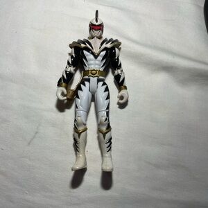 Power Ranger Toy White and Black Action Figure with Gold Details Untested